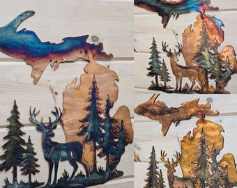 Michigan and Deer - Wildlife Home Decor