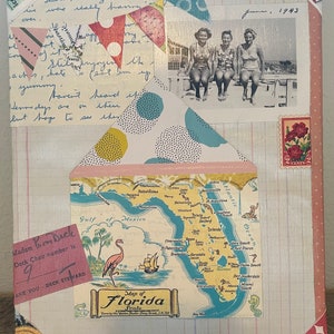 Collage de mapa de Florida de estilo retro
