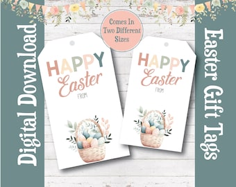 Étiquettes imprimables pour cadeaux de Pâques, étiquette de panier pour enfants (téléchargement numérique)