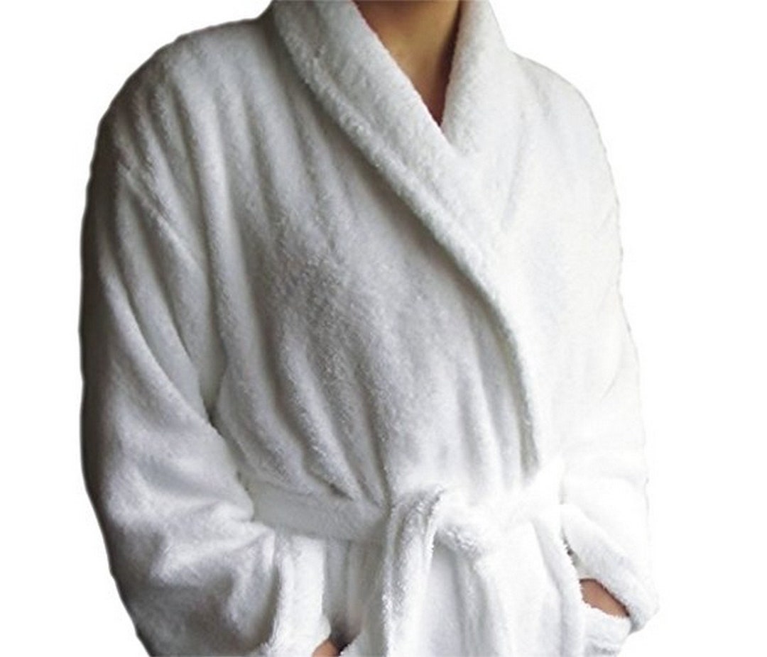 White Hotel Egyptian 100 Cotton 500 Gsm Terry Towelling Bathrobe