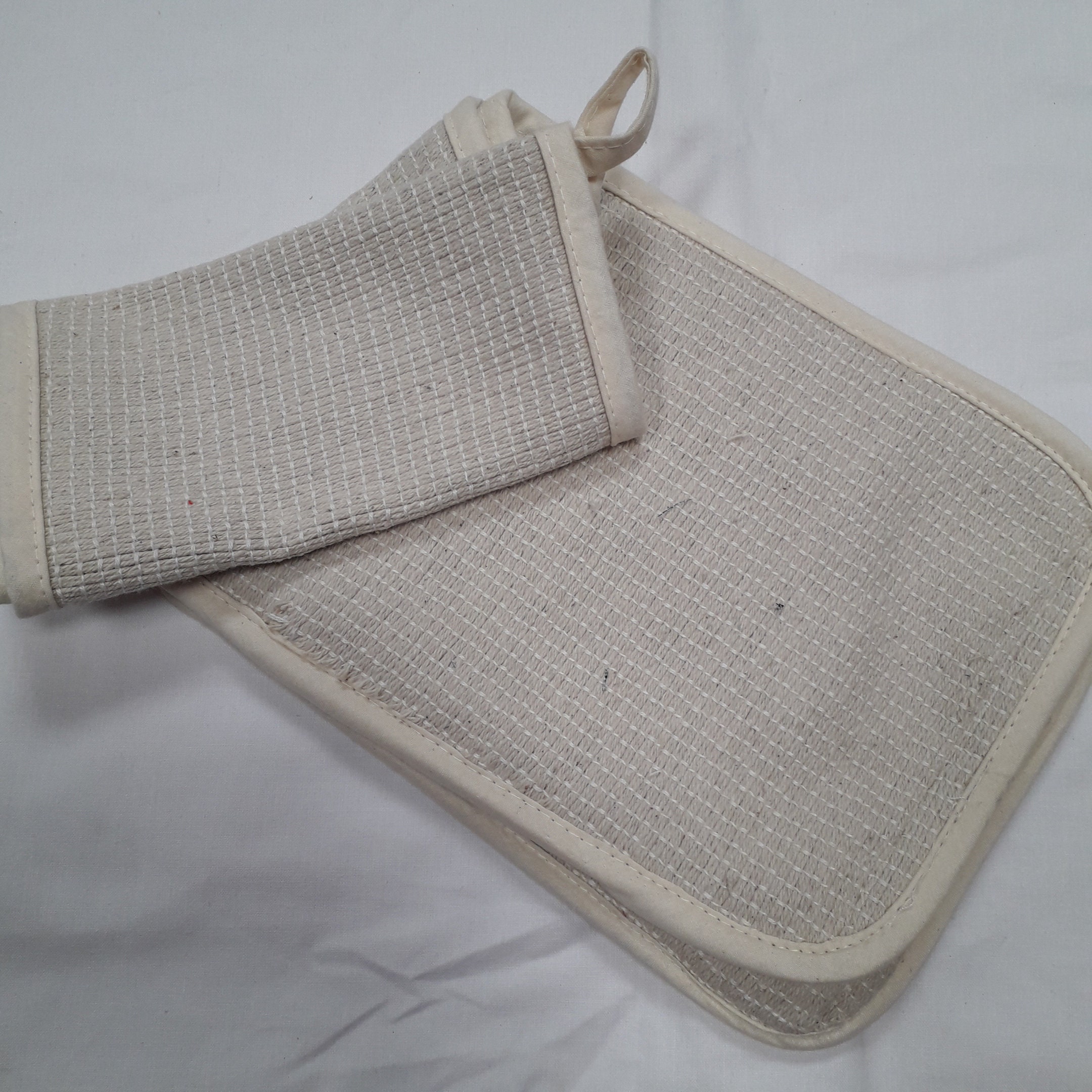 Thick Double Oven Gloves Natural Colour Etsy
