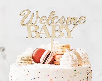 Cake topper/Welcome Baby topper/Wooden cake topper