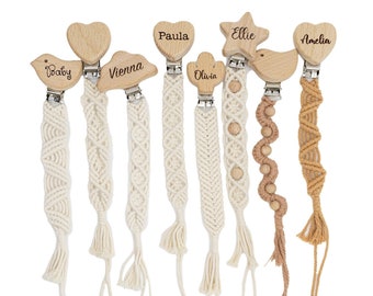 Attachment Clip / Beech Wooden Clip / Braided rope Clip / Personalised Clip / Keychains