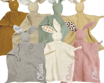 Baby soothing towel/Bunny towel/Easter Gift/Cotton soothing towel/Baby Muslin Comforter /Baby Shower Gift/Baby comforter