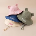 Personalized Baby Sun Hat with Bear Ears, Custom Name Toddler Bucket Hat product logo