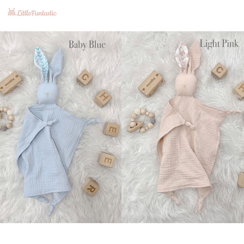 Baby soothing towel/Bunny towel/Easter Gift/Cotton soothing towel/Baby Muslin Comforter /Baby Shower Gift/Baby comforter image 9