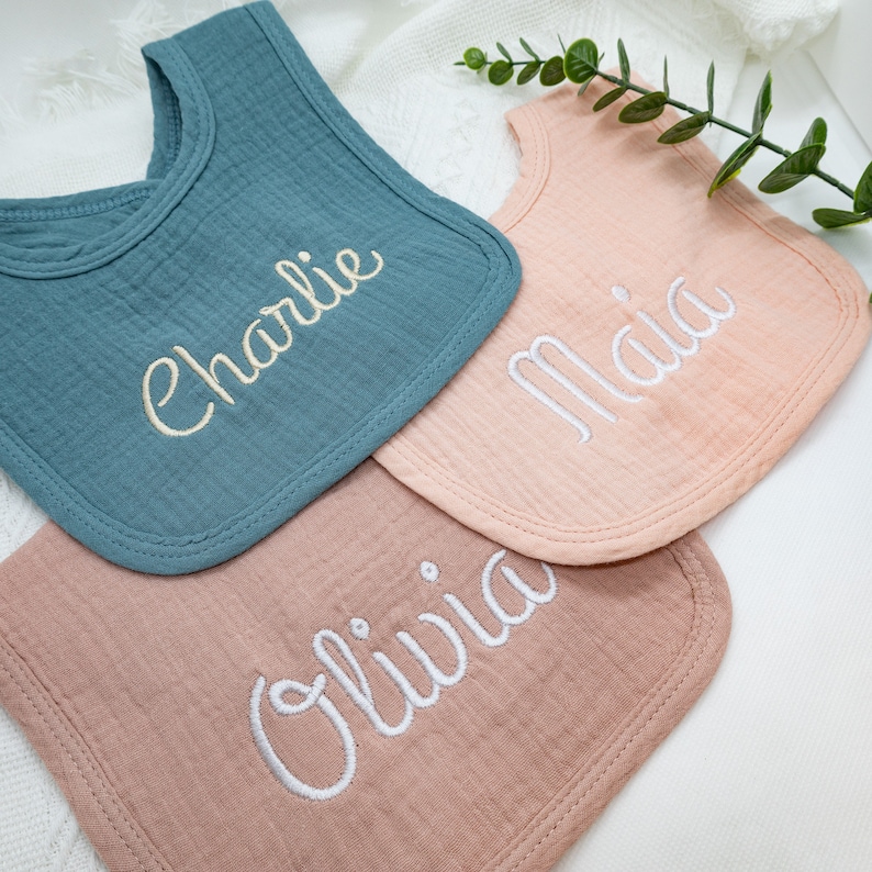 Personalized Embroidery Bib,Custom baby bib,Embroidery baby gift,Personalized baby gift image 4