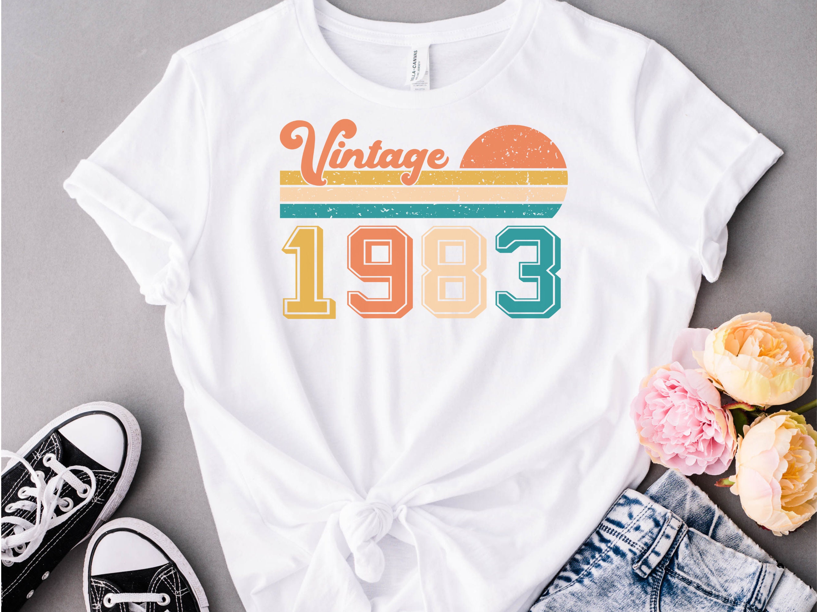 Discover Ladies 40th Birthday Shirt 2023, 1983 Vintage Birthday Shirt, 40th Birthday T-Shirt