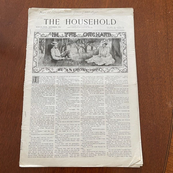 Vintage 1900 THE HOUSEHOLD Magazine Ads Articles 34 Pages Boston, MA