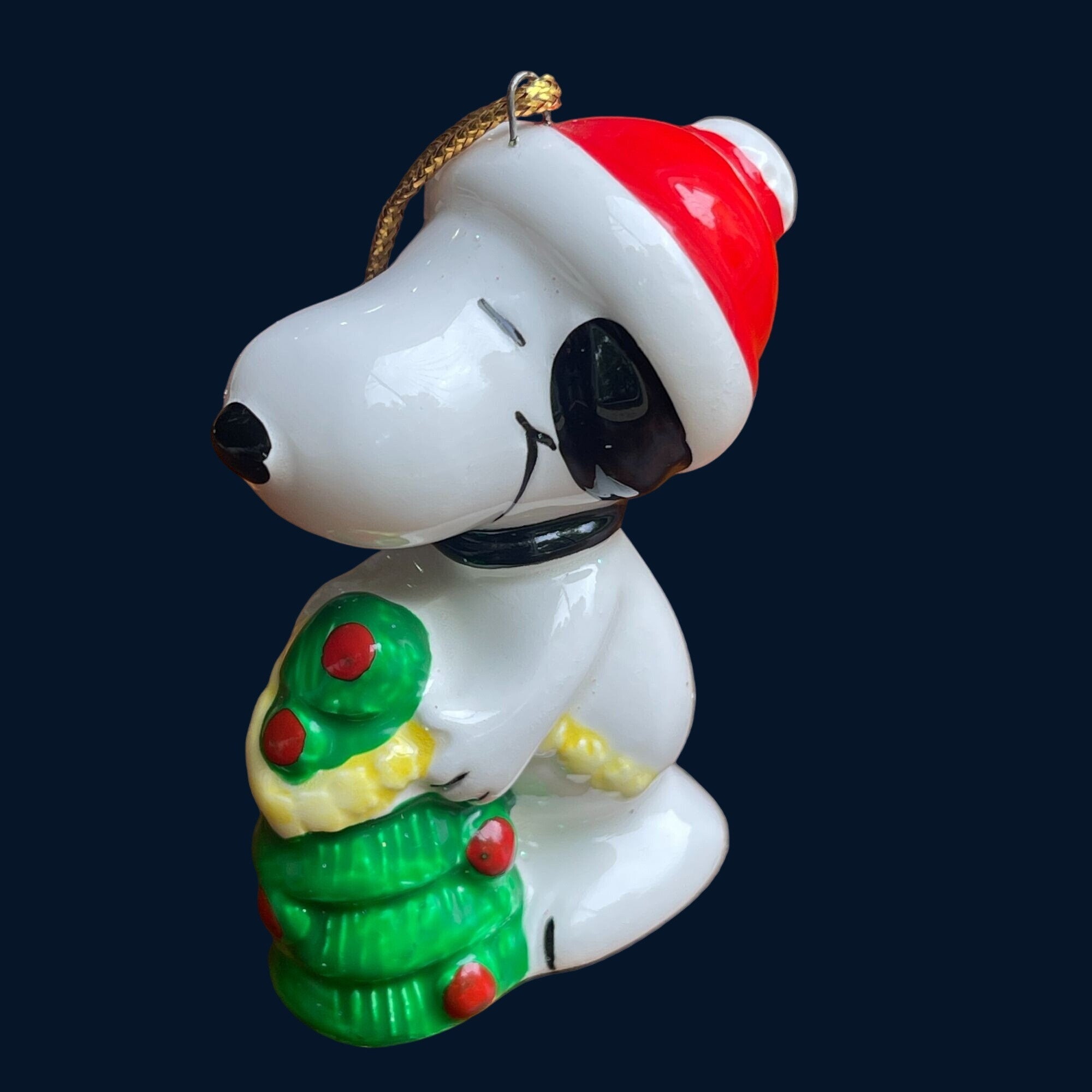 スヌーピー サンタクロース Vtg Snoopy 1966 Ceramic Christmas Ornament Japan Peanuts