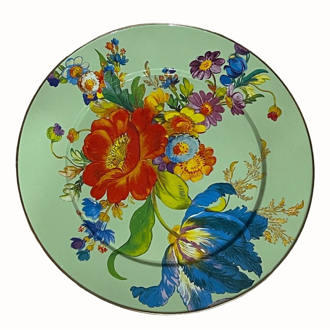 Mackenziechilds Green Enamelware Flower Market Floral Etsy