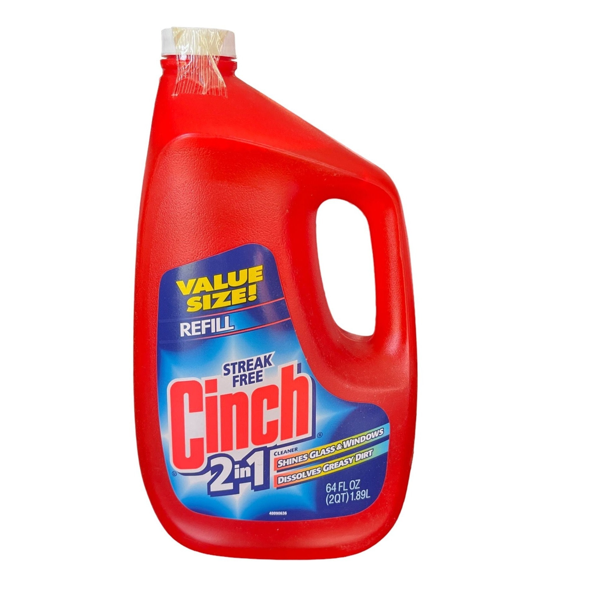 New Cinch Streak Free 2 in 1 Glass Window Cleaner Value Size Refill 64 oz