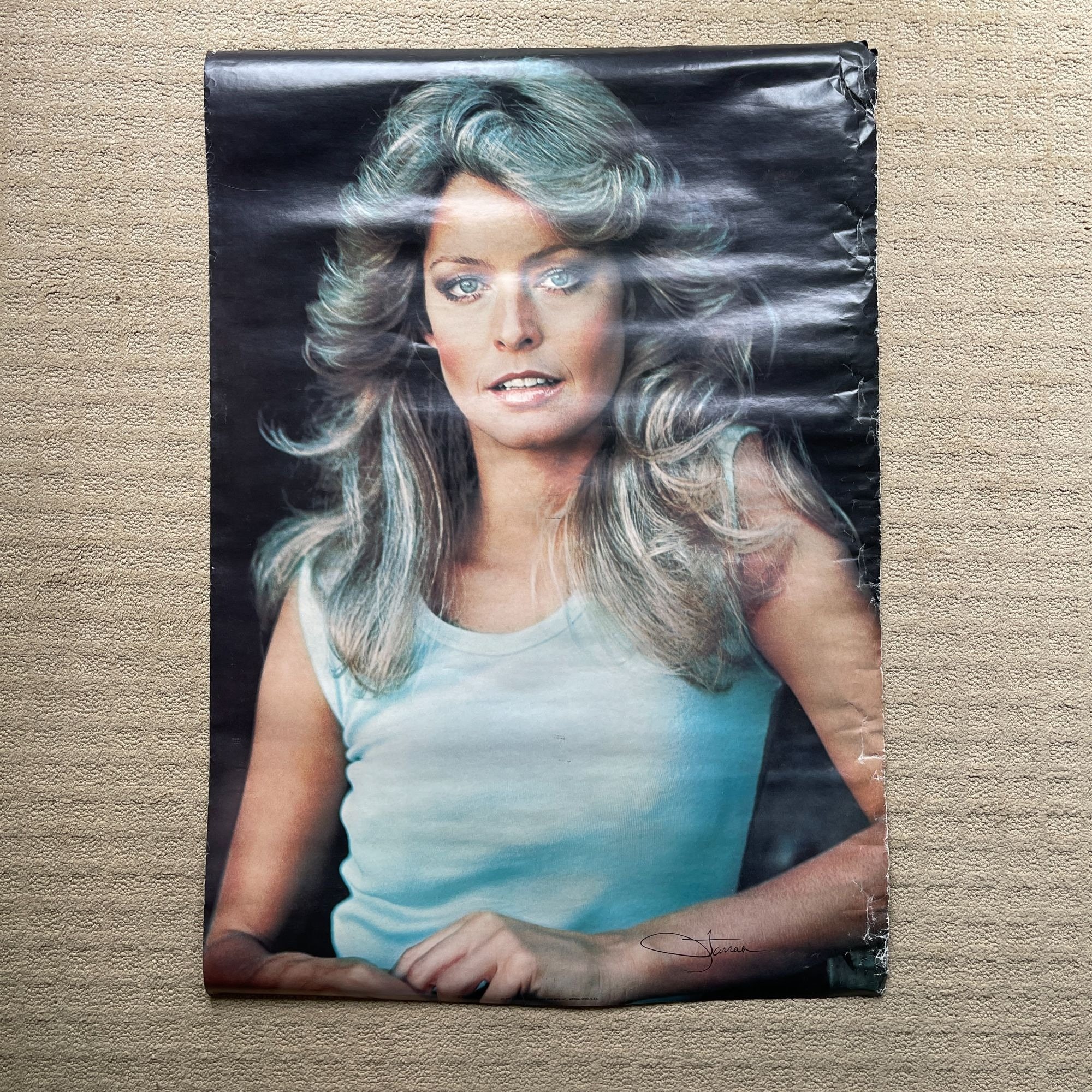 Vintage 70s Farrah Fawcett Large Wall Poster Charlie's Etsy