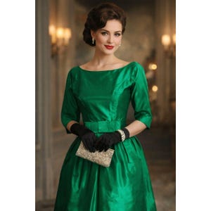 50s Emerald Dress - Etsy