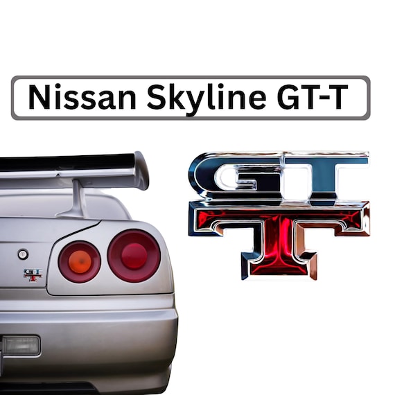 スカイライン GT-T エンブレム セット (GT-Rスタイル) 日産スカイラインR34 GT-Tバッジ｜GTTエンブレムロゴ（トランク/テール