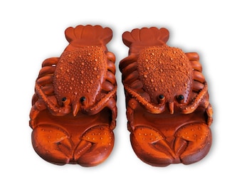 Pantoufles de homard pantoufles chaussures unisexe plage drôle homard femmes hommes pantoufle curseur idée cadeau tongs garçons filles