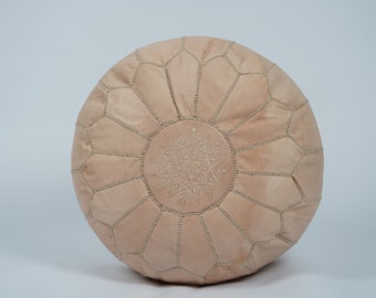 Natural Moroccan POUF **50% OFF**Leather Pouf Ottoman Pouf Moroccan Leather Pouf Moroccan Pouffe Decor For Living Room