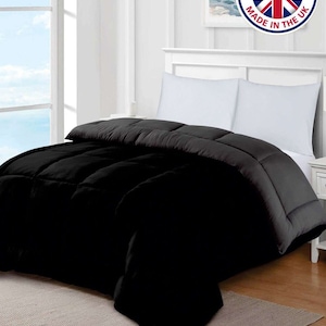 Coverless Hollowfiber Duvet Quilt 13.5 tog Reversible Double King Super King Black