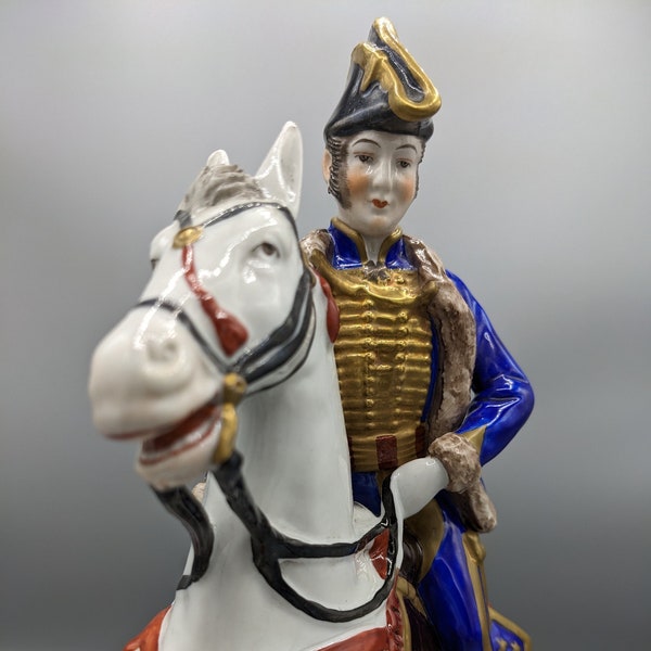 Vintage German Scheibe Alsbach Napoleon General Pajol Porcelain Figurine 11"