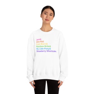 80's Rainbow Cartoon Crewneck Sweatshirt Jem, She-Ra, Care Bears, Rainbow Brite