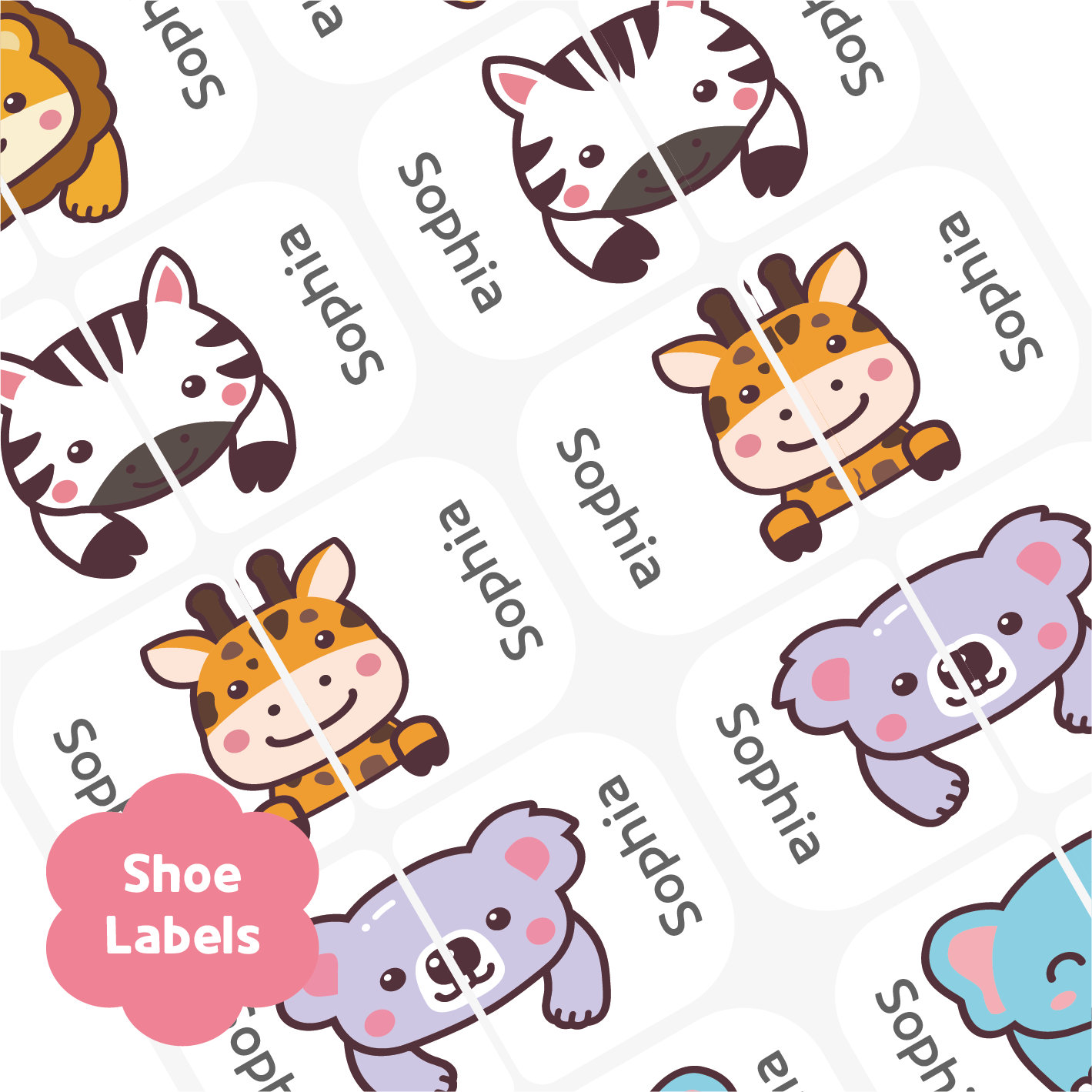 Custom Shoe Label Sticker Waterproof  Washable Clothing Stick-on Name Label Personalized Name Label for Kids School, Daycare, Camp, Sports