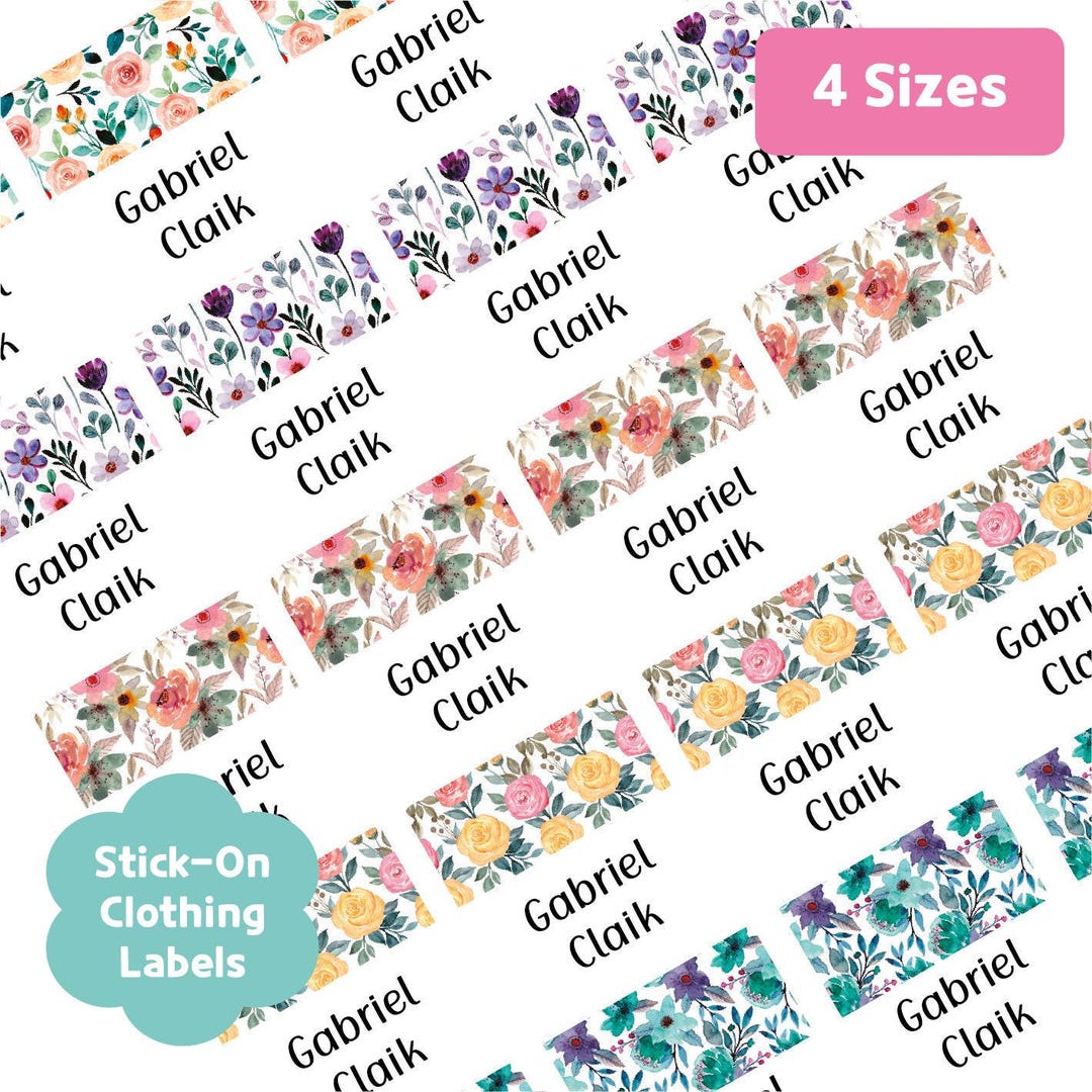 Custom Stick-on Clothing Name Label Stickers Personalized Fabric