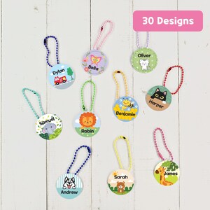 Aangepaste mini-kaarttag, PVC-kaarttastag, gepersonaliseerde naamplaatje sleutelhanger sleutelhanger sleutelhanger voor kinderen schoolopvang, kamp, sport, cadeau