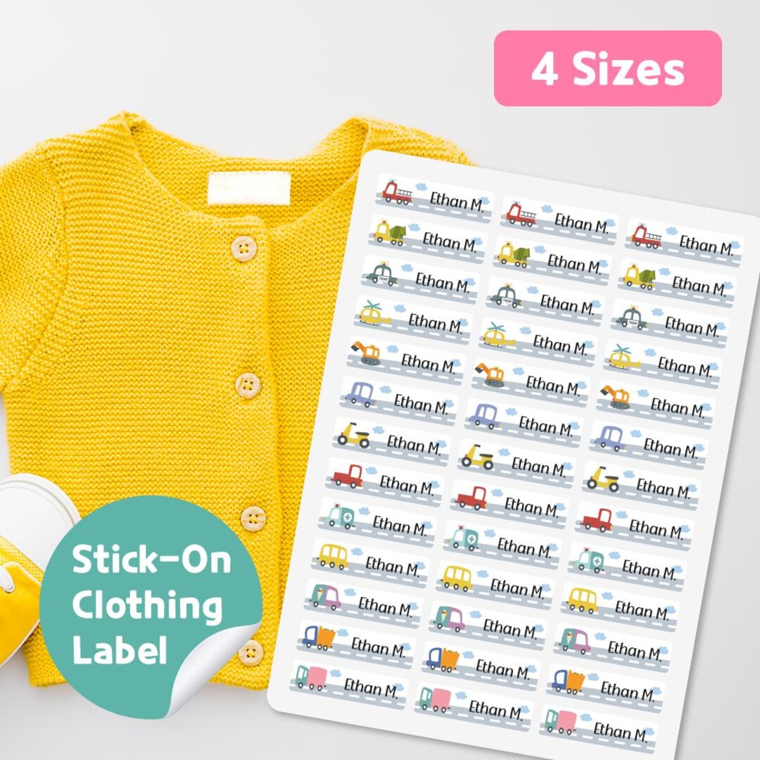 Stick-on Clothing Label - Custom Personalized Stick-on Clothing Name