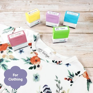 Sello de ropa con nombre personalizado, sello textil de tela de ropa personalizado para niños, escuela, guardería, campamento, deportes, regalo,