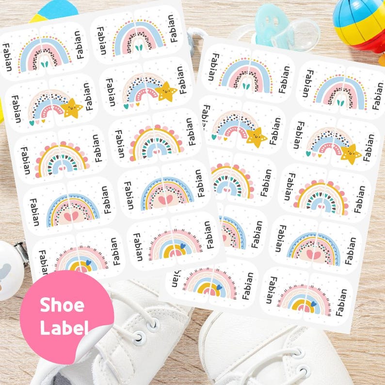 Personalized Shoe Label Stickers: Waterproof, Tear-resistant (16 Labels ...