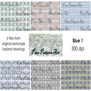 Hand drawn zentangle inspired, digital pattern scrapbook paper, instant download