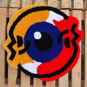 Handmade Tufted Custom Eye Skull rug/carpet / For Gift image 2