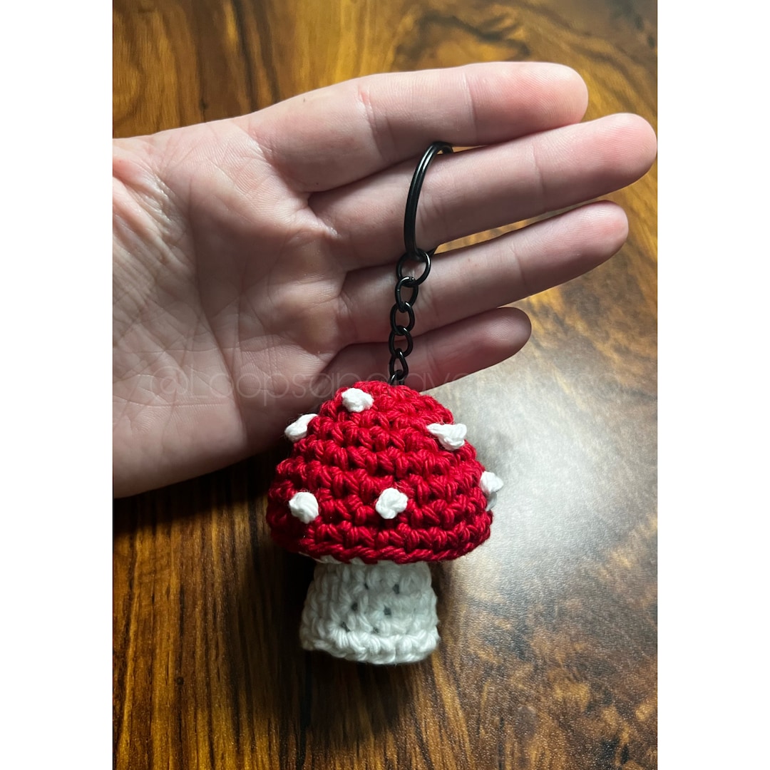 Crochet Mushroom Keychain Plush Etsy