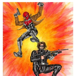 Misfit Bros Red Hood und Winter Soldat Marker und Aquarellfarbe