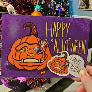 Happy &quot;Allo&quot;ween Ludo Jack o&#39; Lantern Print and Sticker