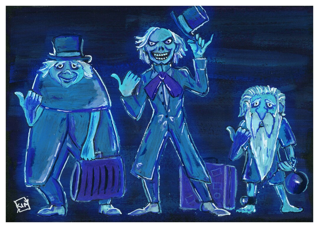 Haunted Mansion Hitchhiking Ghosts Gouache - Etsy
