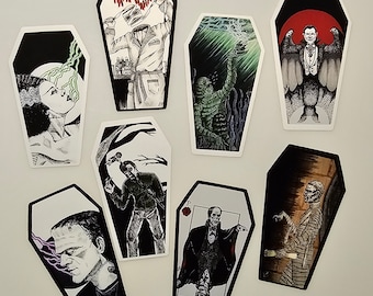Universal Monsters Coffin Stickers