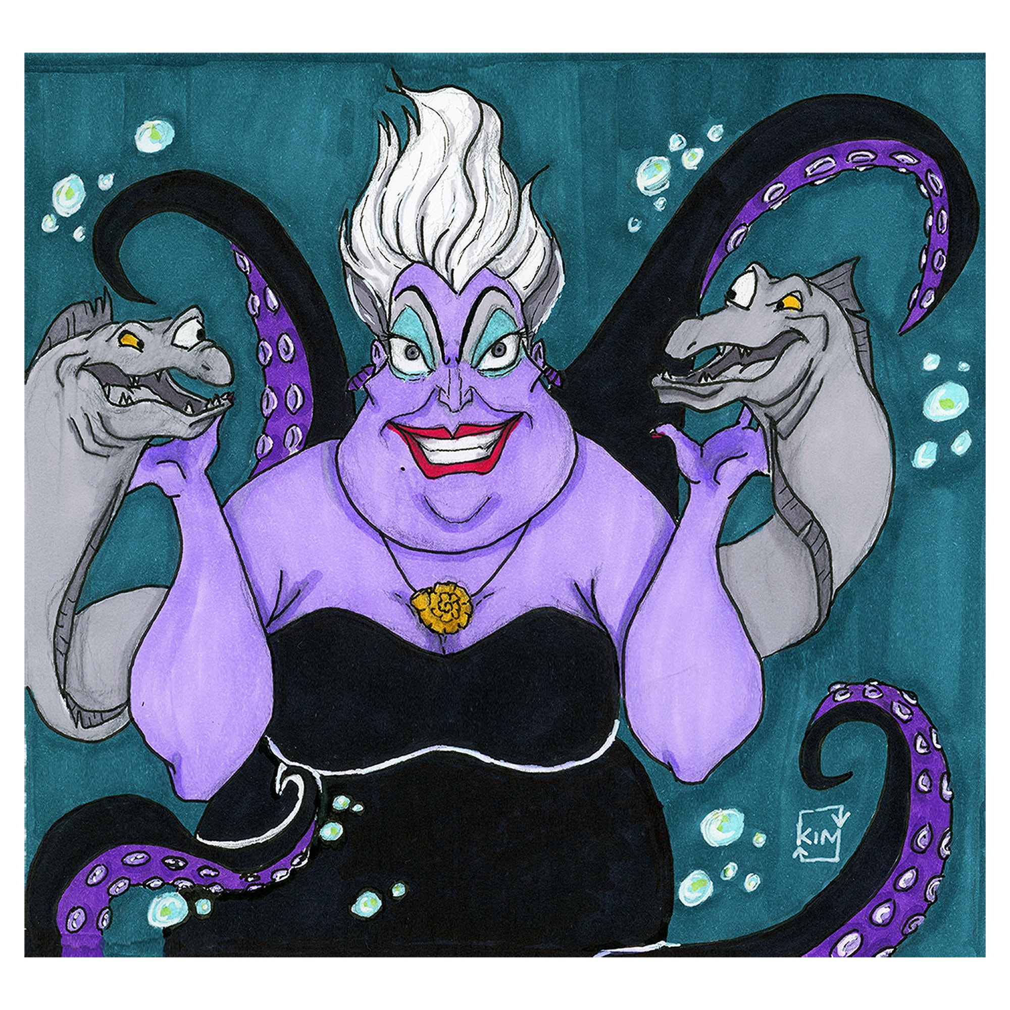Ursula With Flotsam and Jetsam Marker 5x 5 Etsy