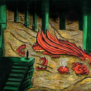 Smaug the King Under the Mountain Mixed Media