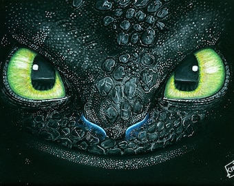 How to Train Your Dragon Toothless Chalk Pastel Digital Download