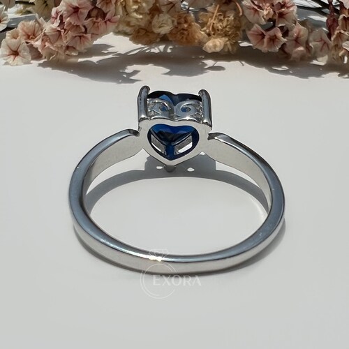 1.61CT CZ Triangle Blue Moissanite Solitaire Ring Set/ Ring And Band /Triangle Engagement Wedding Ring Set/14k Solid shops Gold Bridal Set For Her