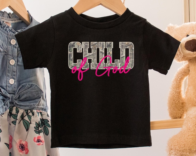Featured listing image: Child of God-Camo-Pink - Kids Tee