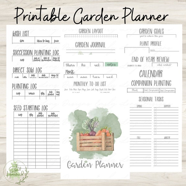 Printable Homestead Planner | Printable Garden Planner | A5 Garden Journal | Garden Binder Files | Gardening Printable | Vegetable Gardening