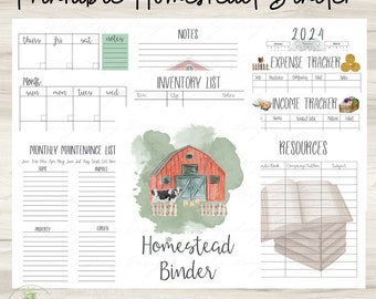 2026 Homestead Management Binder | Printable Homestead Planner | Printable Business Management Printable | Farm Management Binder