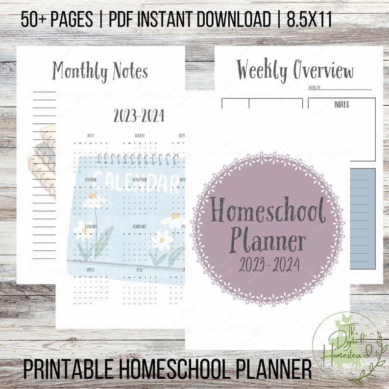 Homeschool Planner Pages Printable Planner Homeschooling Planner ...