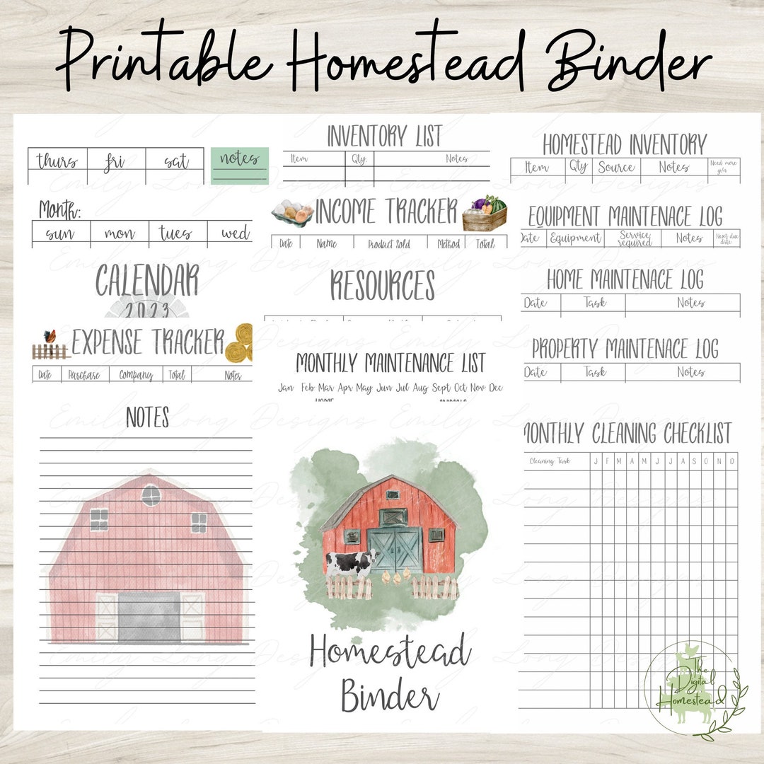Homestead Management Binder Printable Homestead Planner - Etsy
