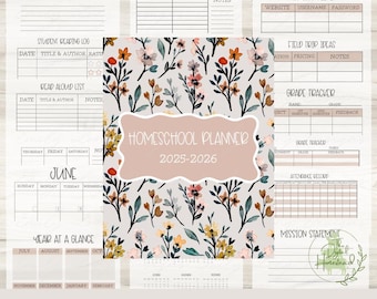 Homeschool Planner 2025-2026 | Printable Planner | Homeschooling Planner | Teacher Planner | Digital Homeschool Planner | GoodNotes Template