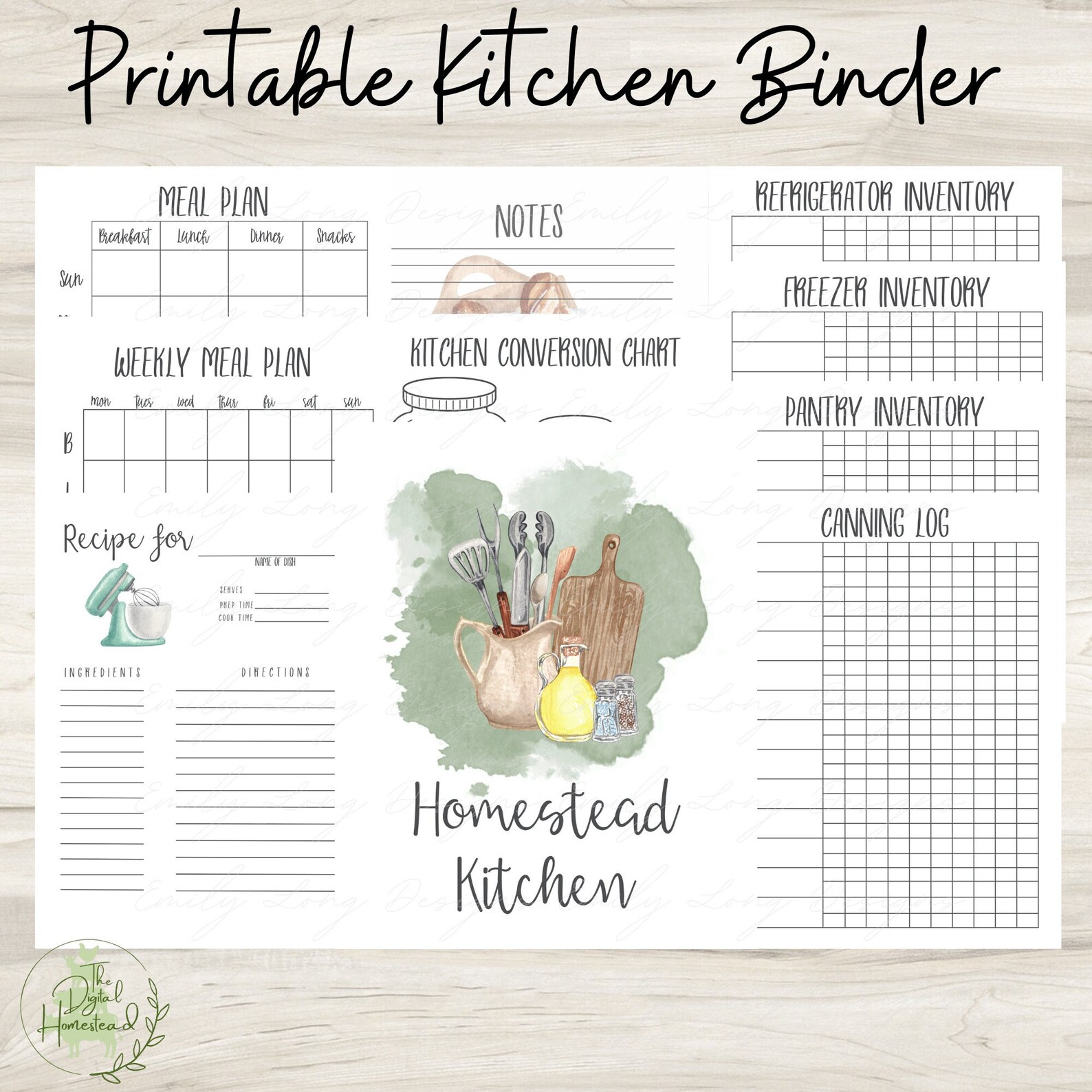 Printable Kitchen Management Binder | Printable Homestead Planner ...