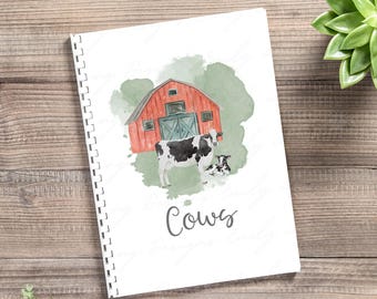 Printable Cow Record Keeping Journal | Cattle Log Printables | Cow Herd Logs | Homestead Binder | Homestead Cattle Records | Cow Journal