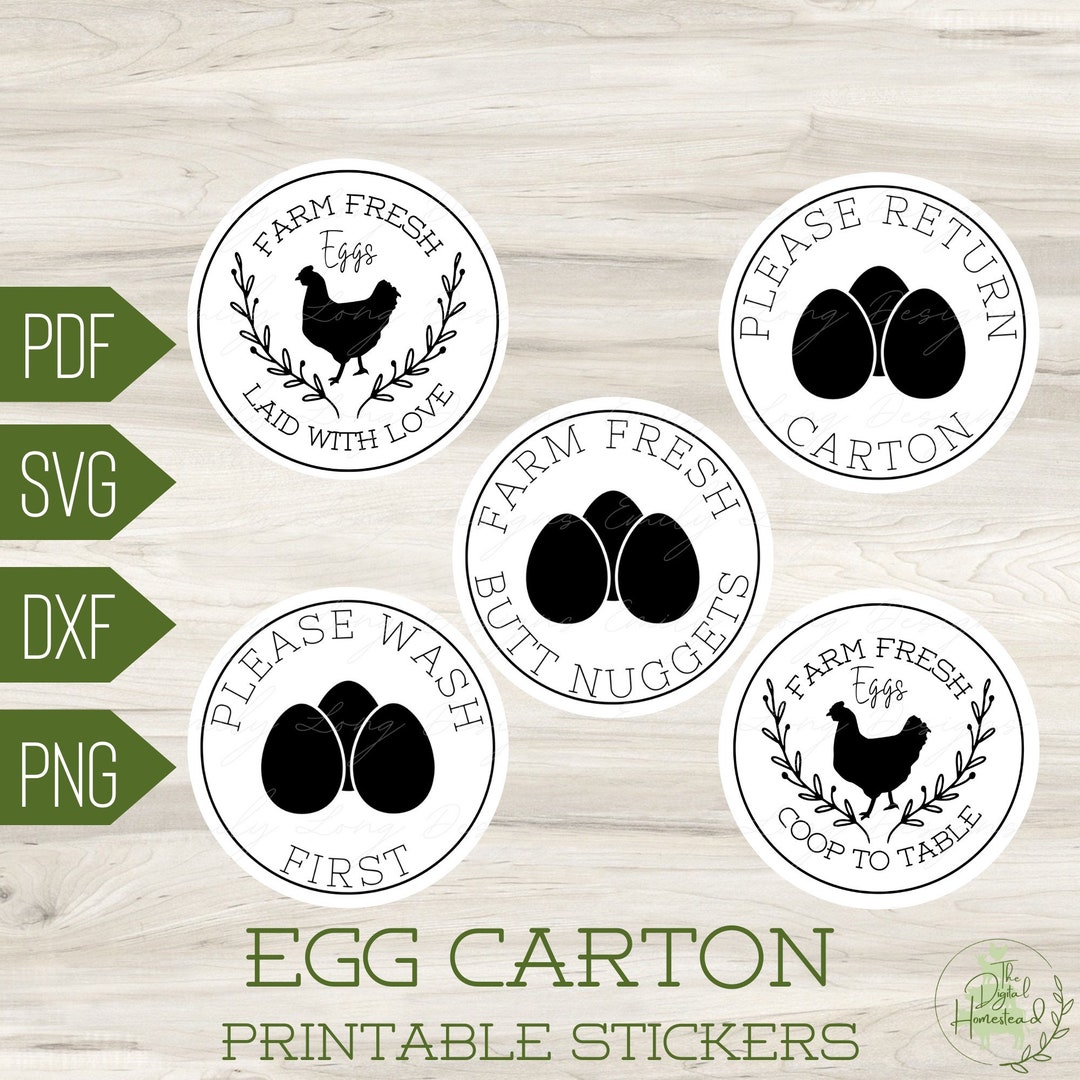 Egg Carton Printable Stickers | Egg Carton SVG | Printable Egg Carton ...